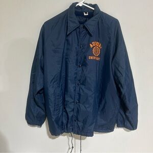 VTG Auburn Tigers University Nylon Jacket FLEECE INTERIOR SIZE LARGE UNBRANDED.